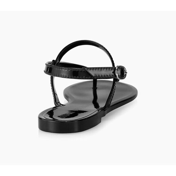 stuart weitzman New Solid Black Jelly Flat Thong Sandals 7 - Picture 3 of 8